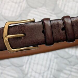 Men`s Wearhouse Made in Italy Brown Full grain Leather Belt Size 34